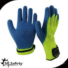 7G Acryl Windel strickte Latex Palm Coated Crinkle Finished Handschuhe / Strick Latex Coating Handschuh / Working Handschuh